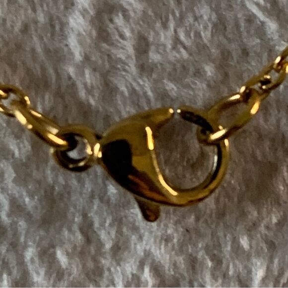 Jook Nona "Inspire"Gold Bar Necklace Dainty Inspirational 18K Gold-Plated 17.5"L - Picture 10 of 13